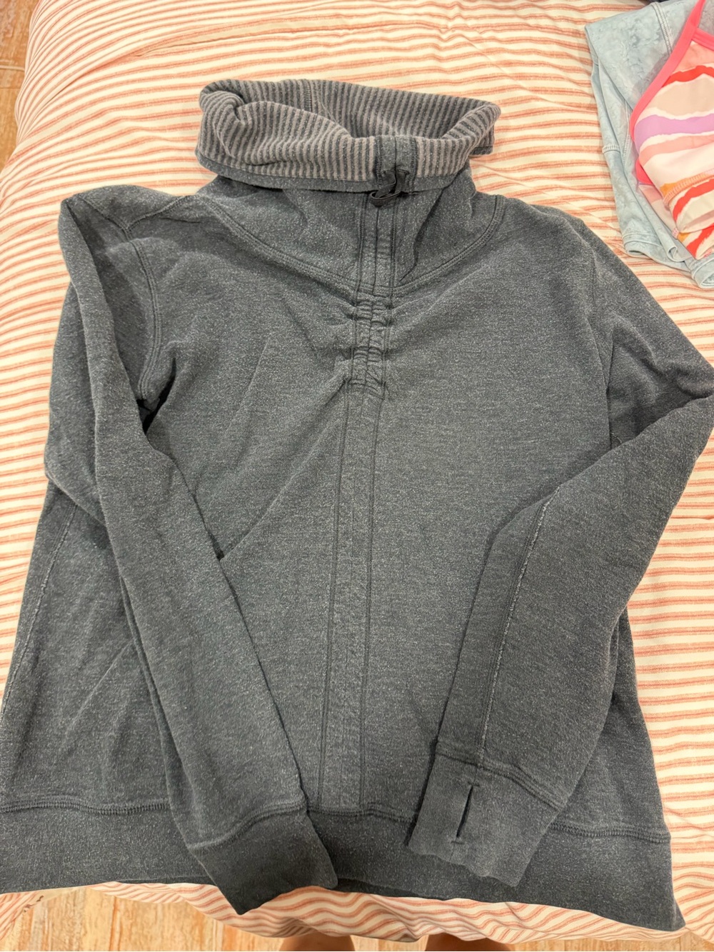lululemon athletica Charcoal Gray Cowl Neck Pullover